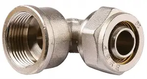 купить Уголок ЗУБР с внутренней резьбой, цанга-гайка, 1/2″х16х2,0 мм, никель