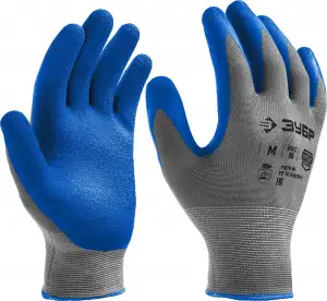 купить Противоскользящие перчатки ЗУБР РЕЛЬЕФНЫЕ тонкое латексное рельефное покрытие, размер XL