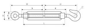 купить Талреп DIN 1480, крюк-кольцо, М5, 1 шт, кованая натяжная муфта, оцинкованный, ЗУБР Профессионал