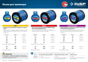 купить Леска для триммера КРУГ 2.4 мм 15 м ЗУБР Профессионал