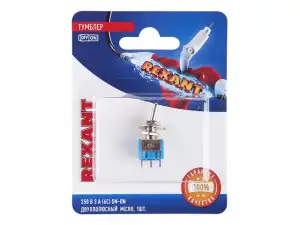 купить Тумблер 250V 3А (6c) ON-ON двухполюсный Micro (MTS-202) REXANT (в упак. 1шт.)