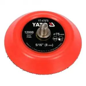 купить Насадка резиновая шлифовальная  75мм 5/16" (8мм) с липучкой "Yato"