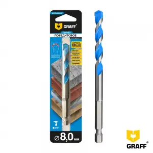 купить Победитовое сверло 8×60×120, в блистере, GRAFF