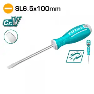 купить Отвертка шлицевая SL6,5 100мм TOTAL TSDRSSL6100