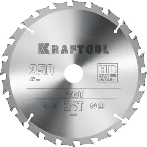 купить KRAFTOOL Fast 250х32мм 24Т, диск пильный по дереву