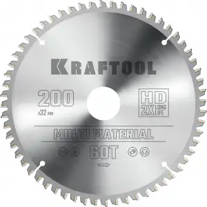купить KRAFTOOL Multi Material 200х32мм 60Т, диск пильный по алюминию