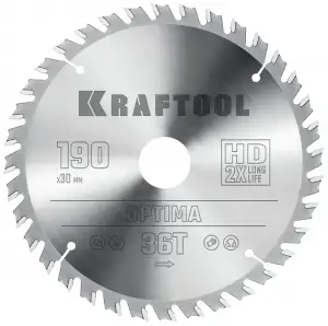 купить KRAFTOOL Optima 190х30мм 36Т, диск пильный по дереву