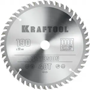 купить KRAFTOOL PRECISION 190х20мм 48Т, диск пильный по дереву