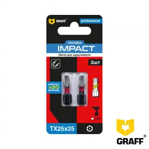 купить Бита GRAFF Impact TX 25x25 мм, 2 шт в блистере, Expert