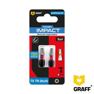 купить Бита GRAFF Impact TXTR 20x25 мм, 2 шт в блистере, Expert