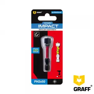 купить Бита GRAFF Impact PH 2x50 мм с магнитной насадкой, 1 шт в блистере, Expert