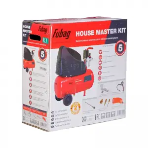купить Компрессор безмасляный коаксиальный FUBAG HOUSE MASTER KIT ( + 5 предметов)