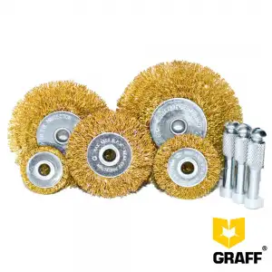 купить Набор из 5 дисковых гофрированных щеток с переходником ц/х GRAFF