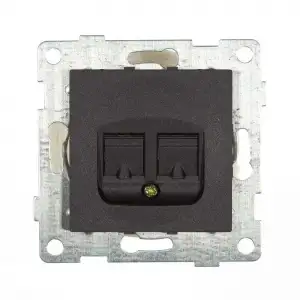 купить Розетка компьютерная 1-м СП Bravo RJ45 механизм графит GUSI С10К1-010