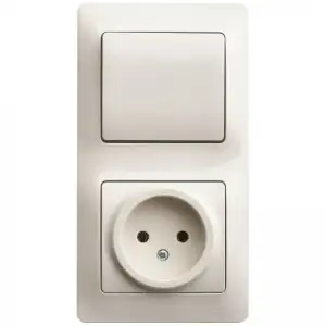купить Блок комбинированный Glossa (розетка + 1-кл. выкл.) беж. SE GSL000260