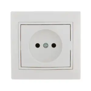 купить Розетка 1-м СП Mira 16А IP20 без заземл. с бел. вставкой керамика бел. LEZARD 701-0202-121