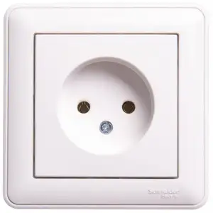 купить Розетка 1-м СП W59 16А IP20 без заземл. без защ. шторок в сборе бел. SE RS16-153-18