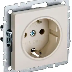 купить Розетка BRITE РС14-1-0-БрКр 16А с заземл. защ. шторки беж. IEK BR-R14-16-K10