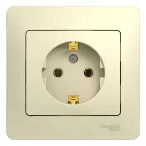купить Розетка 1-м СП Glossa 16А IP20 с заземл. в сборе беж. SE GSL000242