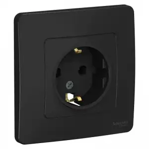 купить Розетка 1-м СП Blanca 16А IP20 250В с заземл. без защ. шторок антрацит SE BLNRS001016