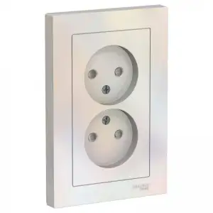купить Розетка 2-м СП AtlasDesign 16А IP20 без заземл. защ. шторки в сборе жемчуж. SE ATN000422