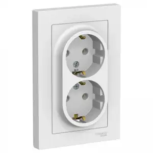 купить Розетка 2-м СП AtlasDesign 16А IP20 с заземл. в сборе бел. SE ATN000124