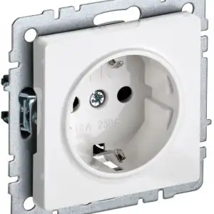 купить Розетка BRITE РС14-1-0-БрБ 16А с заземл. защ. шторки бел. IEK BR-R14-16-K01