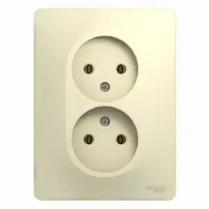 купить Розетка 2-м СП Glossa 16А IP20 без заземл. беж. SE GSL000220
