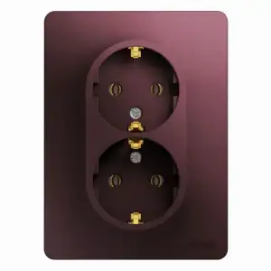 купить Розетка 2-м СП Glossa 16А IP20 250В с заземл. в сборе баклажан. SE GSL001124