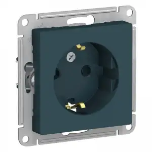 купить Розетка 1-м СП AtlasDesign 16А IP20 с заземл. защ. шторки механизм изумруд SE ATN000845