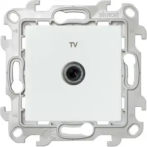 купить Розетка телевизионная одиночная TV СП Simon 24 IP20 механизм бел. Simon 2450477-030