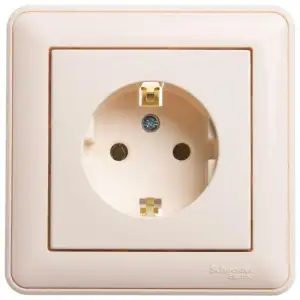 купить Розетка 1-м СП W59 16А IP20 с заземл. без защ. шторок сл. кость SE RS16-154-28
