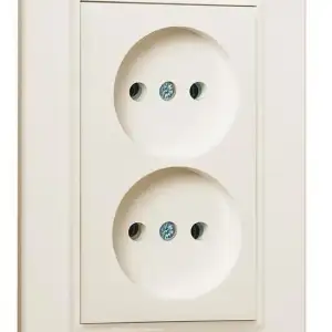 купить Розетка 2-м СП Karea 10А IP20 б/з крем. Makel 56010017
