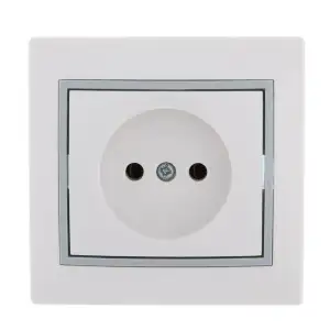 купить Розетка 1-м СП Mira 16А IP20 без заземл. с сер. вставкой керамика бел. LEZARD 701-0215-121