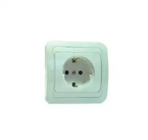 купить Розетка 1-м СП Mimoza 16А IP20 с заземл. керамика бел./бел. Makel 12008