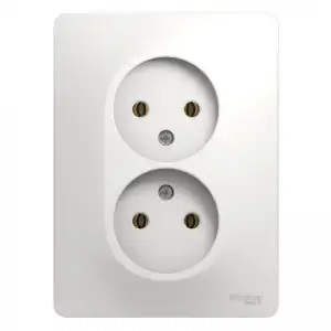 купить Розетка 2-м СП Glossa 16А IP20 без заземл. бел. SE GSL000120