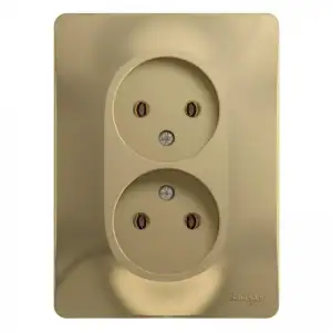 купить Розетка 2-м СП Glossa 16А IP20 без заземл. в сборе титан SE GSL000420