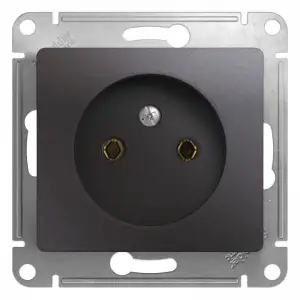 купить Розетка 1-м СП Glossa 16А IP20 250В без заземл. механизм графит SE GSL001341
