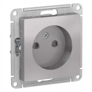 купить Розетка 1-м СП AtlasDesign 16А IP20 без заземл. защ. шторки механизм алюм. SE ATN000349