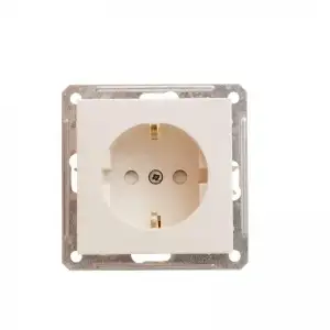 купить Розетка 1-м СП W59 16А IP20 с заземл. защ. шторки механизм сл. кость SE RS16-152-2-86