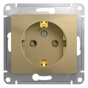 купить Розетка 1-м СП Glossa 16А IP20 с заземл. защ. шторки механизм титан SE GSL000445
