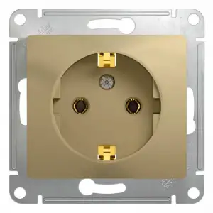 купить Розетка 1-м СП Glossa 16А IP20 с заземл. механизм титан SE GSL000443