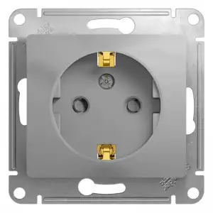 купить Розетка 1-м СП Glossa 16А IP20 с заземл. защ. шторки механизм алюм. SE GSL000345