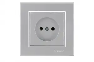 купить Розетка 1-м СП Karea 10А IP20 б/з сереб. Makel 56065022
