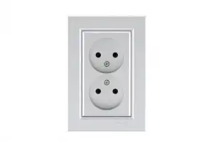 купить Розетка 2-м СП Karea 10А IP20 б/з сереб. Makel 56065017