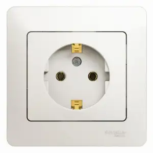 купить Розетка 1-м СП Glossa 16А IP20 с заземл. в сборе перламутр. SE GSL000642