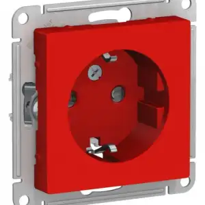 купить Розетка 1-м СП AtlasDesign 16А IP20 с заземл. защ. шторки механизм красн. SE ATN002045