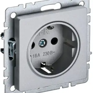 купить Розетка BRITE РС14-1-0-БрА 16А с заземл. защ. шторки алюм. IEK BR-R14-16-K47