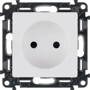 купить Розетка 1-м СП Valena Life 16А IP20 250В 2P защ. шторки безвинтов. клеммы с лицев. панелью механизм бел. Leg 753416