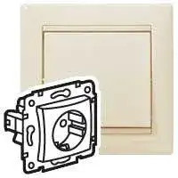 купить Розетка 1-м СП Valena 16А IP20 2P+E с заземл. немецк. стандарт механизм сл. кость (DIY-упак.) Leg 695612